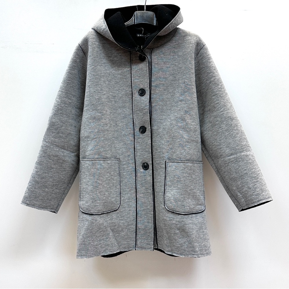 Bella Amore Gray Hooded Jacket, Coat Size M -XL
